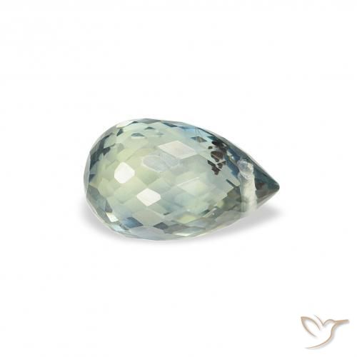 1.04 ct Blue Sapphire Stone, Natural Sapphire in Briolette with Hole Shape for Sale
