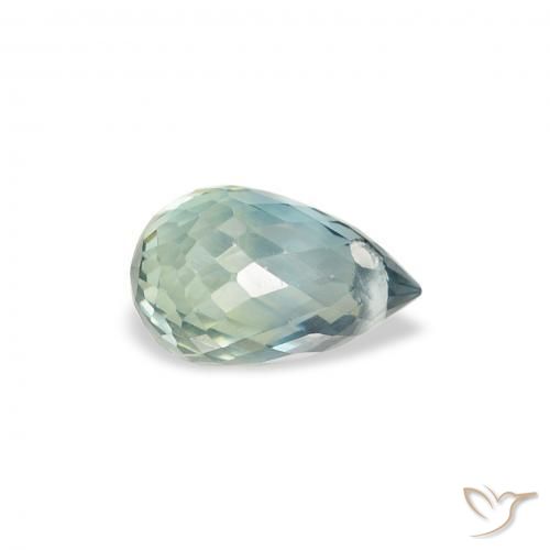 0.90 ct Blue Sapphire Stone, Natural Sapphire in Briolette with Hole Shape for Sale