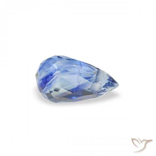 0.34 ct Blue Sapphire Stone, Natural Sapphire in Briolette with Hole Shape for Sale