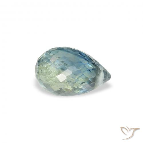 1.05 ct Blue Sapphire Stone, Natural Sapphire in Briolette with Hole Shape for Sale