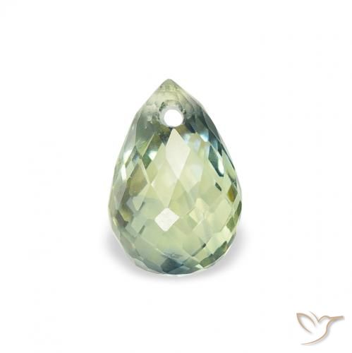 0.85ct Natural Light Green Sapphire, Briolette, VS