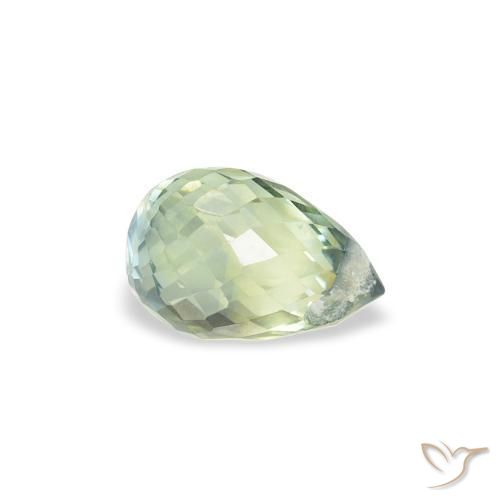 0.85 ct Green Sapphire Stone, Natural Sapphire in Briolette with Hole Shape for Sale