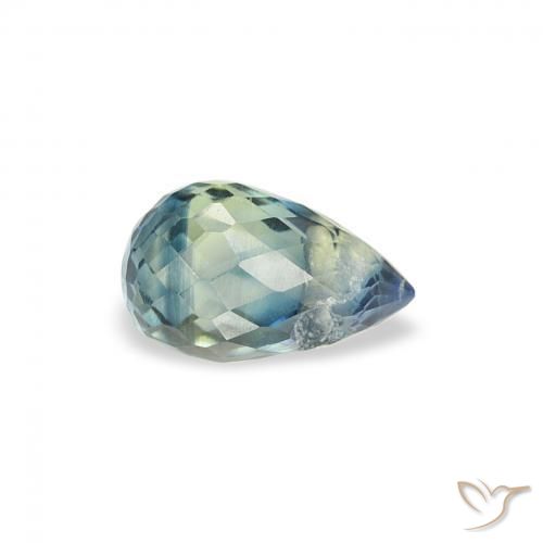 0.54 ct Blue Sapphire Stone, Natural Sapphire in Briolette with Hole Shape for Sale
