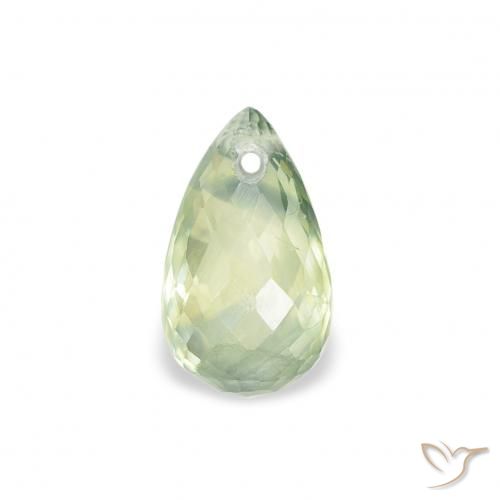 0.81ct Natural Very Light Green Sapphire, Briolette, VS