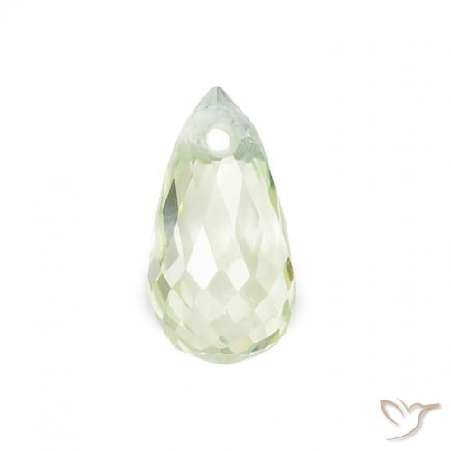 0.71ct Natural Very Light Green Sapphire, Briolette, VS