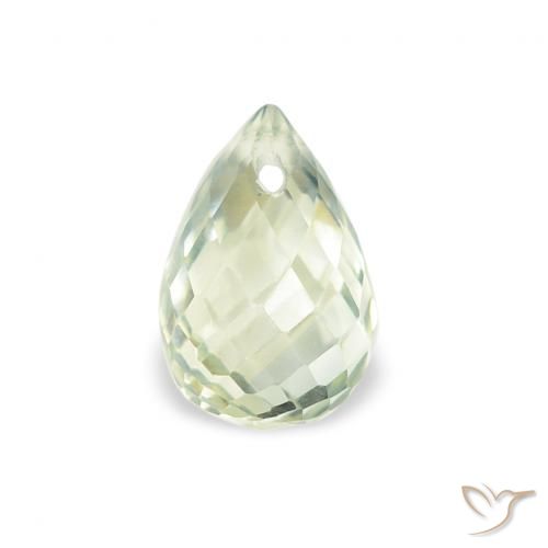 0.76ct Natural Very Light Green Sapphire, Briolette, VS