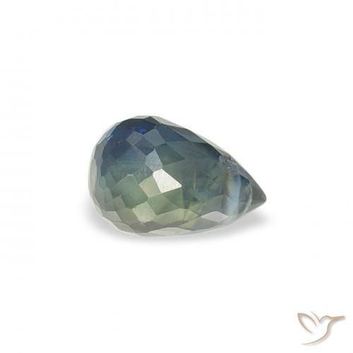 0.52 ct Blue Sapphire Stone, Natural Sapphire in Briolette with Hole Shape for Sale