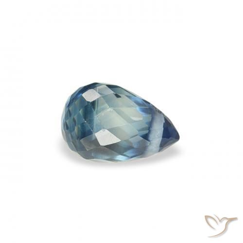 0.46 ct Blue Sapphire Stone, Natural Sapphire in Briolette with Hole Shape for Sale