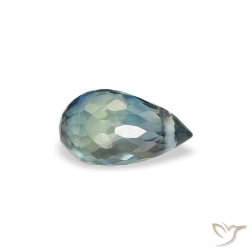 0.51 ct Blue Sapphire Stone, Natural Sapphire in Briolette with Hole Shape for Sale