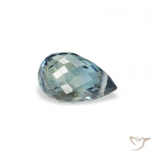 0.83 ct Blue Sapphire Stone, Natural Sapphire in Briolette with Hole Shape for Sale