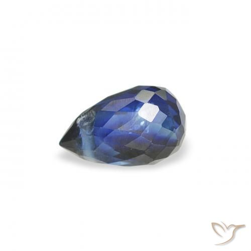 Sapphire Gemstone in 5 x 3.3 mm Size for Sale, Sapphire Stone in Midnight Blue Color