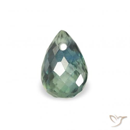 0.49ct Natural Medium Blue Green Sapphire, Briolette, VS