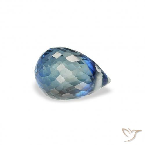 1.00 ct Blue Sapphire Stone, Natural Sapphire in Briolette with Hole Shape for Sale