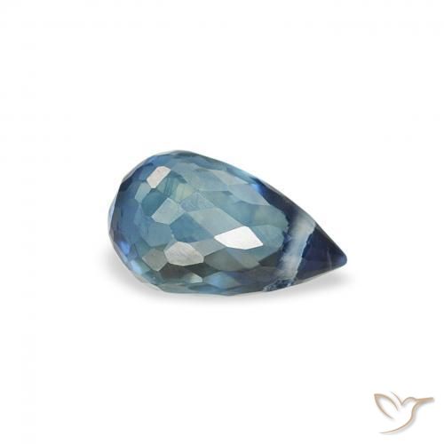 0.55 ct Blue Sapphire Stone, Natural Sapphire in Briolette with Hole Shape for Sale