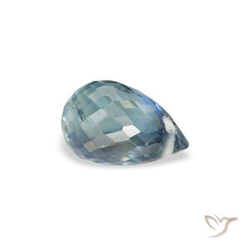0.86 ct Blue Sapphire Stone, Natural Sapphire in Briolette with Hole Shape for Sale