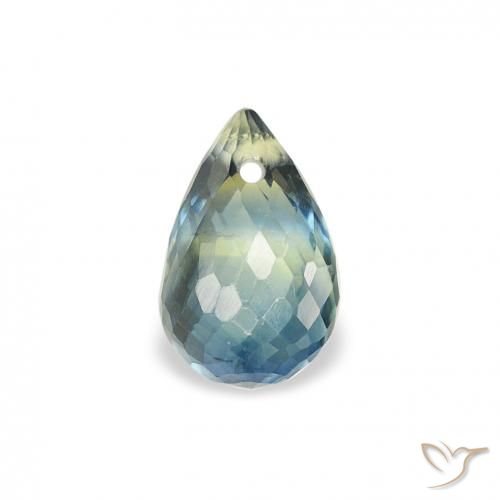 0.85ct Natural Blue-Green Sapphire, Briolette, VS