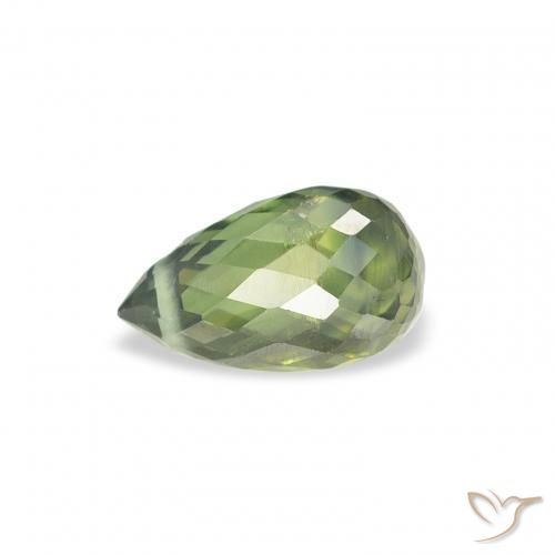 Sapphire Gemstone in 6.6 x 3.9 mm Size for Sale, Sapphire Stone in Army Green Color