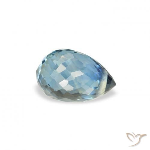 0.95 ct Blue Sapphire Stone, Natural Sapphire in Briolette with Hole Shape for Sale