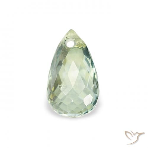 0.68ct Natural Light Green Sapphire, Briolette, VS