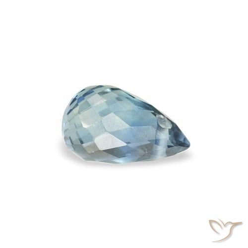 0.49 ct Blue Sapphire Stone, Natural Sapphire in Briolette with Hole Shape for Sale