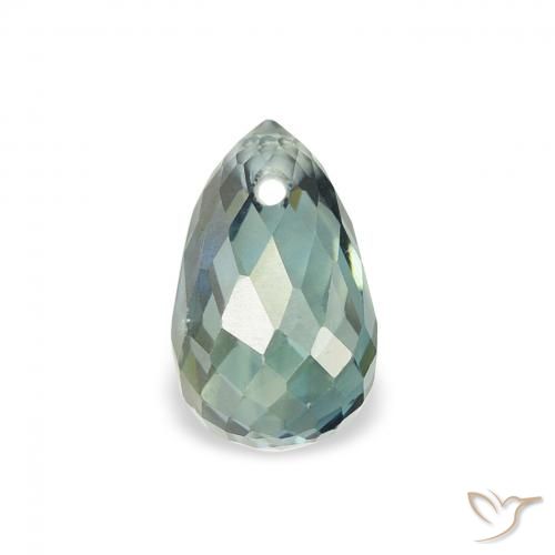 0.90ct Natural Medium Blue Green Sapphire, Briolette, VS