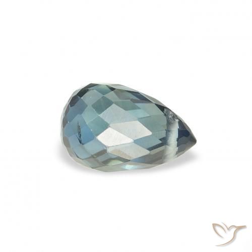 0.90 ct Blue Sapphire Stone, Natural Sapphire in Briolette with Hole Shape for Sale