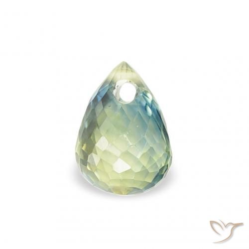 0.43ct Natural Light Sage Green Sapphire, Briolette, VS