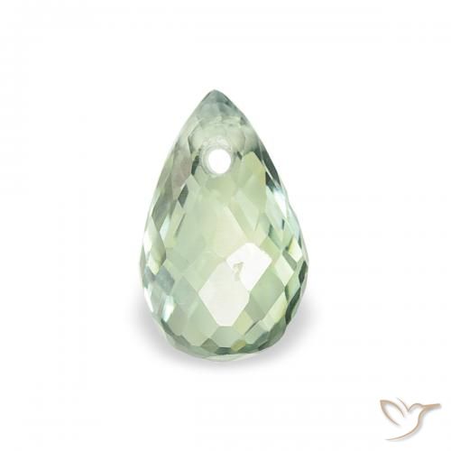 0.49ct Natural Light Sage Green Sapphire, Briolette, VS
