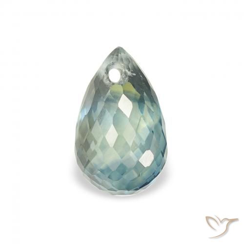 0.93ct Natural Earthy Green Sapphire, Briolette, VS