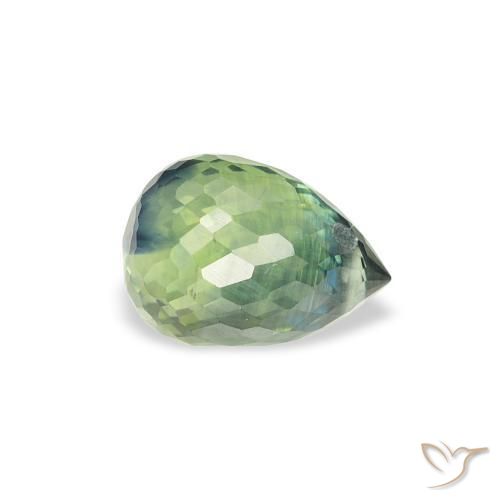 1.13 ct Green Sapphire Stone, Natural Sapphire in Briolette with Hole Shape for Sale