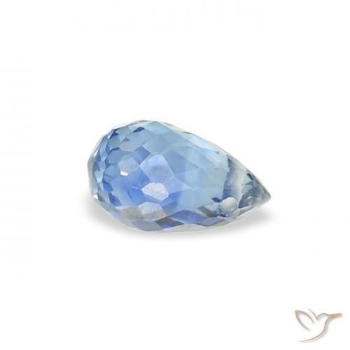 0.48 ct Blue Sapphire Stone, Natural Sapphire in Briolette with Hole Shape for Sale
