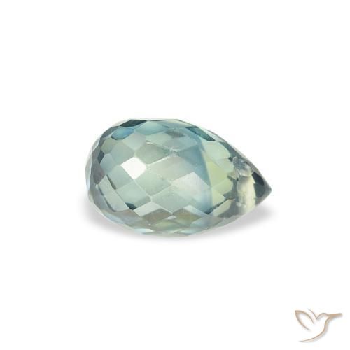 0.84 ct Blue Sapphire Stone, Natural Sapphire in Briolette with Hole Shape for Sale