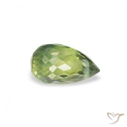 0.58 ct Green Sapphire Stone, Natural Sapphire in Briolette with Hole Shape for Sale