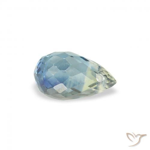0.65 ct Blue Sapphire Stone, Natural Sapphire in Briolette with Hole Shape for Sale