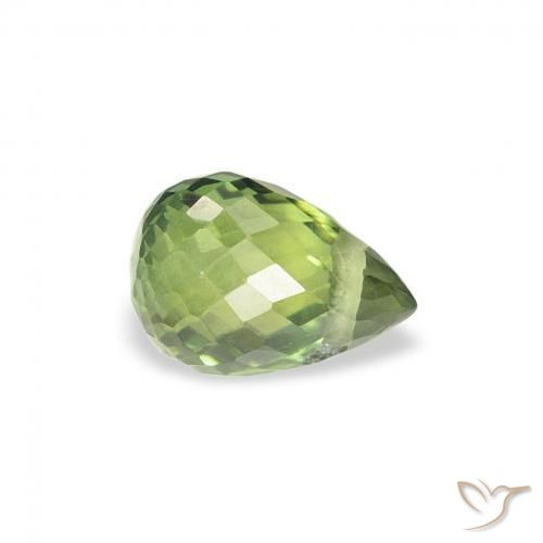 0.71 ct Green Sapphire Stone, Natural Sapphire in Briolette with Hole Shape for Sale