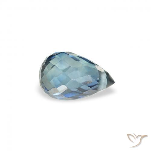 0.52 ct Blue Sapphire Stone, Natural Sapphire in Briolette with Hole Shape for Sale