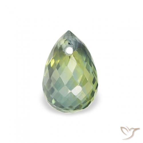 0.67ct Natural Light Green Sapphire, Briolette, VS