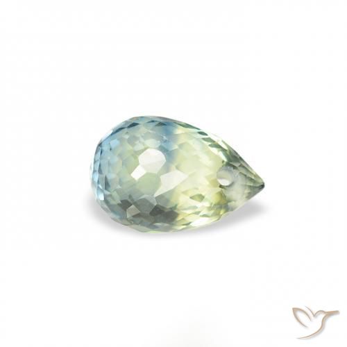 0.68 ct Blue Sapphire Stone, Natural Sapphire in Briolette with Hole Shape for Sale