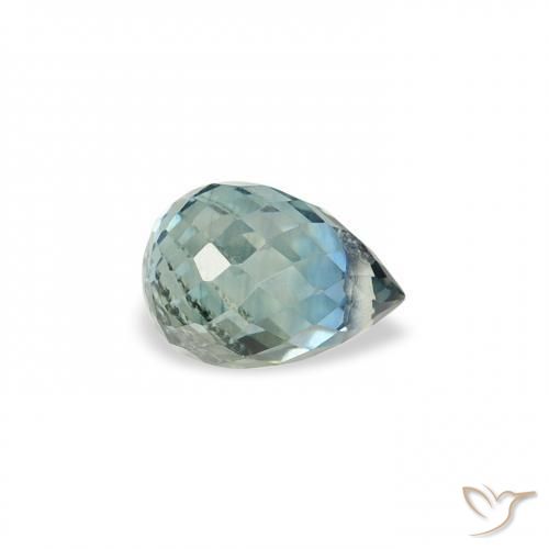 0.65 ct Blue Sapphire Stone, Natural Sapphire in Briolette with Hole Shape for Sale