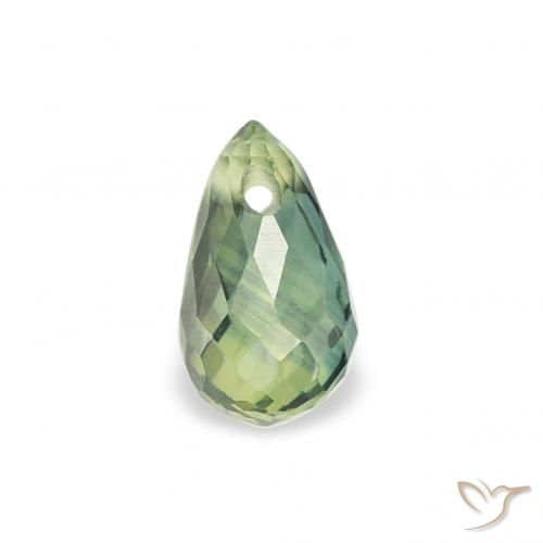 0.42ct Natural Light Green Sapphire, Briolette, VS