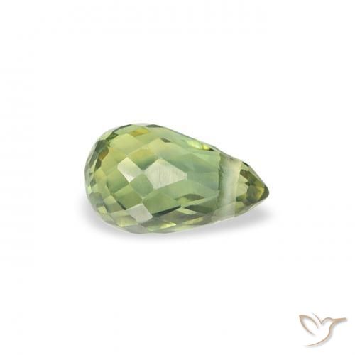 0.42 ct Green Sapphire Stone, Natural Sapphire in Briolette with Hole Shape for Sale