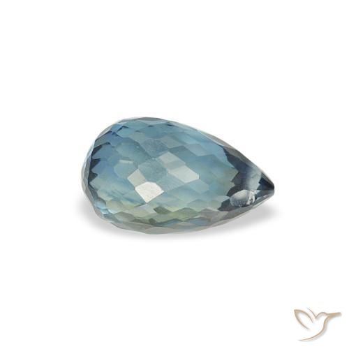 0.85 ct Blue Sapphire Stone, Natural Sapphire in Briolette with Hole Shape for Sale