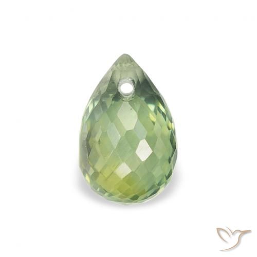0.81ct Natural Light Green Sapphire, Briolette, VS