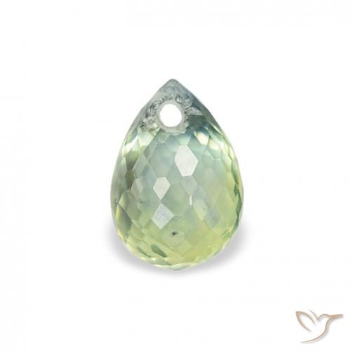 0.91ct Natural Light Green Sapphire, Briolette, VS