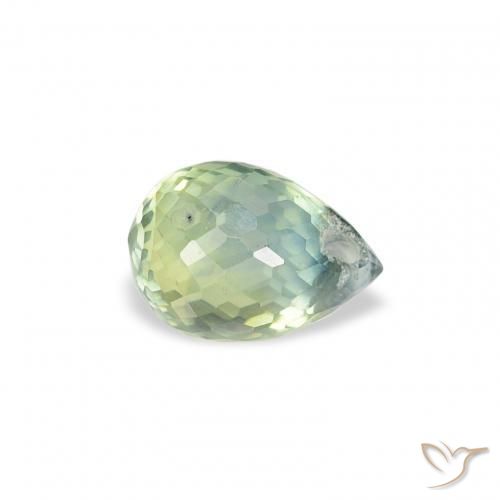 0.91 ct Green Sapphire Stone, Natural Sapphire in Briolette with Hole Shape for Sale
