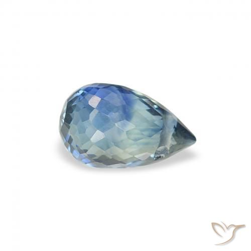 0.61 ct Blue Sapphire Stone, Natural Sapphire in Briolette with Hole Shape for Sale
