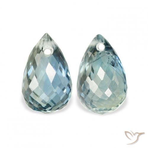 1.42 ctw Blue Sapphire Gemstones, Sapphire Gems in Briolette with Hole Shape for Sale.