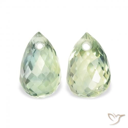 1.23ctw Natural Very Light Sage Green Sapphire, Briolette, VS
