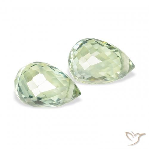 1.23 ctw Green Sapphire Stones, Natural Sapphire in Briolette with Hole Shape for Sale