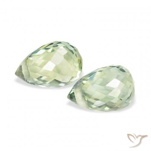 Sapphire Gemstones in 5.4 x 3.6 mm Size for Sale, Sapphire Stones in Very Light Sage Green Color